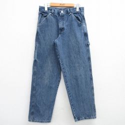 W29★古着 ラングラー Wrangler ペインター パンツ メンズ コットン 紺 ネイビー デニム 25mar07 中古 ボトムス ロング