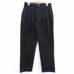 W31★古着 リー Lee パンツ メンズ コットン 黒 ブラック 25mar07 中古 ボトムス ロング