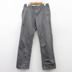 W32★古着 ギャップ GAP パンツ メンズ コットン 濃グレー 25mar07 中古 ボトムス ロング