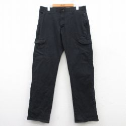 W35★古着 リー Lee カーゴ パンツ メンズ 黒 ブラック 25mar07 中古 ボトムス ロング