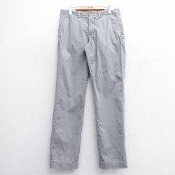 W33★古着 ラルフローレン Ralph Lauren ブランド パンツ メンズ ワンポイントロゴ グレー 25mar08 中古 ボトムス ロング