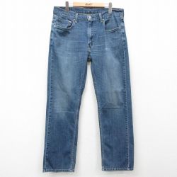 W36★古着 リーバイス Levis 559 ジーンズ メンズ ヒゲ 紺 ネイビー デニム 25mar08 中古 ボトムス ジーパン Gパン ロング パンツ