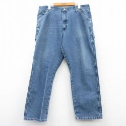W36★古着 ラングラー Wrangler ペインター パンツ メンズ 紺 ネイビー デニム 25mar08 中古 ボトムス ロング