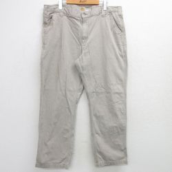 W39★古着 カーハート Carhartt パンツ メンズ 大きいサイズ ダック地 ベージュ カーキ 25mar08 中古 ボトムス ロング