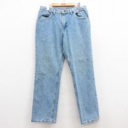 W33★古着 リー Lee ジーンズ メンズ コットン 紺 ネイビー デニム 25mar08 中古 ボトムス ジーパン Gパン ロング パンツ