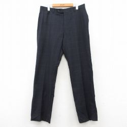 【50%OFF】W34★古着 トミーヒルフィガー TOMMY HILFIGER ブランド スラックス パンツ メンズ 濃紺他 ネイビー チェック 25mar10 中古 ボトムス ロング