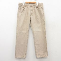 W36★古着 リー Lee ジーンズ メンズ コットン ベージュ カーキ デニム 25mar10 中古 ボトムス ジーパン Gパン ロング パンツ