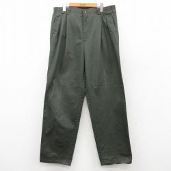 W36★古着 HAGGAR パンツ メンズ 90年代 90s コットン USA製 緑 グリーン 25mar10 中古 ボトムス ロング