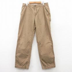 W35★古着 ペインター パンツ メンズ ダック地 コットン ベージュ カーキ 25mar10 中古 ボトムス ロング