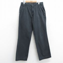 W33★古着 オールドネイビー OLD NAVY パンツ メンズ 00年代 00s 黒他 ブラック ストライプ 25mar10 中古 ボトムス ロング