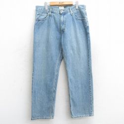 W36★古着 セントジョンズベイ ジーンズ メンズ コットン 紺 ネイビー デニム 25mar10 中古 ボトムス ジーパン Gパン ロング パンツ