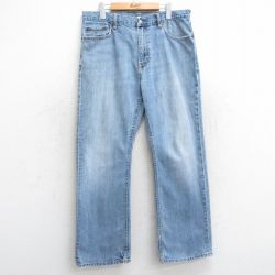 W35★古着 バナナリパブリック BANANA REPUBLIC ブランド ジーンズ メンズ コットン 薄紺 ネイビー デニム 25mar10 中古 ボトムス ジーパン Gパン ロング パンツ