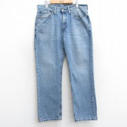 W35★古着 リーバイス Levis 514 ジーンズ メンズ ヒゲ コットン 紺 ネイビー デニム 25mar10 中古 ボトムス ジーパン Gパン ロング パンツ