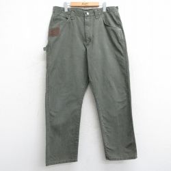 W36★古着 ラングラー Wrangler ペインター パンツ メンズ リップストップ ダック地 コットン 茶系 ブラウン 【spe】 25mar10 中古 ボトムス ロング