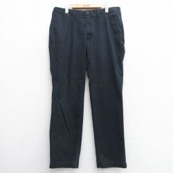 W38★古着 ノーティカ NAUTICA ブランド パンツ メンズ ワンポイントロゴ 濃紺 ネイビー 25mar10 中古 ボトムス ロング