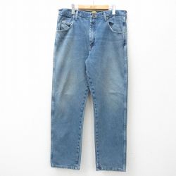 W34★古着 カベラス ジーンズ メンズ 00年代 00s ヒゲ コットン 紺 ネイビー デニム 25mar11 中古 ボトムス ジーパン Gパン ロング パンツ