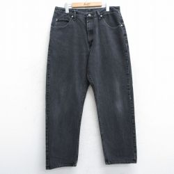 W35★古着 ラングラー Wrangler ジーンズ メンズ コットン 黒 ブラック デニム 【spe】 25mar11 中古 ボトムス ジーパン Gパン ロング パンツ