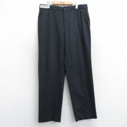 【50%OFF】W37★古着 ワーク パンツ メンズ UniFirst 黒 ブラック 25mar11 中古 ボトムス ロング