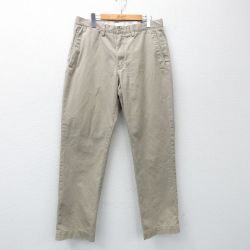W32★古着 ラルフローレン Ralph Lauren ブランド チノ パンツ チノパン メンズ ワンポイントロゴ コットン 薄ベージュ カーキ 25mar11 中古 ボトムス ロング