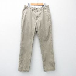 W30★古着 ラルフローレン Ralph Lauren ブランド チノ パンツ チノパン メンズ ワンポイントロゴ コットン 薄ベージュ カーキ 25mar11 中古 ボトムス ロング