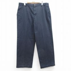 W36★古着 ドッカーズ パンツ メンズ ワンポイントロゴ 紺 ネイビー 25mar11 中古 ボトムス ロング