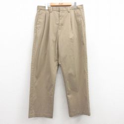 W34★古着 ドッカーズ スラックス パンツ メンズ コットン ベージュ系 カーキ 25mar11 中古 ボトムス ロング