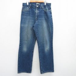 W32★古着 エルエルビーン LLBEAN ジーンズ メンズ 00年代 00s ヒゲ コットン 紺 ネイビー デニム 25mar12 中古 ボトムス ジーパン Gパン ロング パンツ