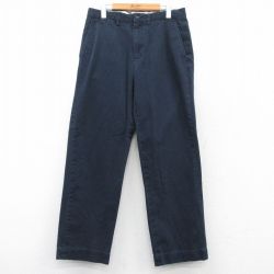 W32★古着 ラルフローレン Ralph Lauren ブランド チノ パンツ チノパン メンズ 90年代 90s ワンポイントロゴ コットン 紺 ネイビー 25mar12 中古 ボトムス ロング