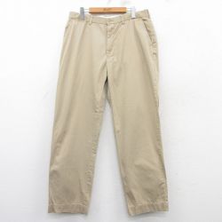 W34★古着 ラルフローレン Ralph Lauren ブランド チノ パンツ チノパン メンズ 90年代 90s コットン ベージュ系 カーキ 25mar12 中古 ボトムス ロング
