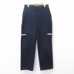 W32★古着 ワーク カーゴ パンツ メンズ フェデックス FedEX リフレクター 紺他 ネイビー 25mar12 中古 ボトムス ロング
