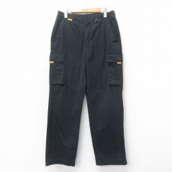 W32★古着 ワーク カーゴ パンツ メンズ DHL 黒 ブラック 【spe】 25mar12 中古 ボトムス ロング