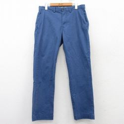 W33★古着 ラルフローレン Ralph Lauren ブランド パンツ メンズ ワンポイントロゴ 薄紺 ネイビー 25mar12 中古 ボトムス ロング