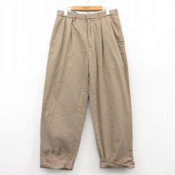 W32★古着 ラルフローレン Ralph Lauren ブランド スラックス パンツ メンズ 90年代 90s 千鳥格子 コットン 茶他 ブラウン 25mar12 中古 ボトムス ロング