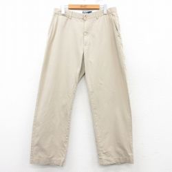 W33★古着 ラルフローレン Ralph Lauren ブランド チノ パンツ チノパン メンズ 90年代 90s コットン ベージュ カーキ 25mar12 中古 ボトムス ロング