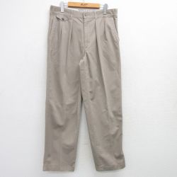 W34★古着 パンツ メンズ 00年代 00s コットン ベージュ カーキ 25mar13 中古 ボトムス ロング