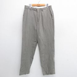 W32★古着 ラルフローレン Ralph Lauren ブランド パンツ メンズ 90年代 90s リネン シルク グレー系 25mar13 中古 ボトムス ロング