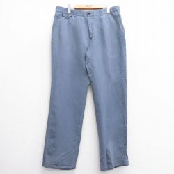 W35★古着 ラルフローレン Ralph Lauren ブランド パンツ メンズ 90年代 90s リネン 薄紺 ネイビー 25mar13 中古 ボトムス ロング