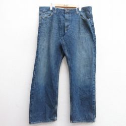 W38★古着 トミーヒルフィガー TOMMY HILFIGER ブランド ジーンズ メンズ ヒゲ コットン 紺 ネイビー デニム 25mar13 中古 ボトムス ジーパン Gパン ロング パンツ