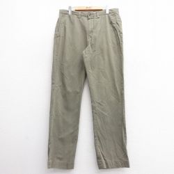 W34★古着 ラルフローレン Ralph Lauren ブランド パンツ メンズ ワンポイントロゴ コットン 緑系 グリーン 25mar13 中古 ボトムス ロング