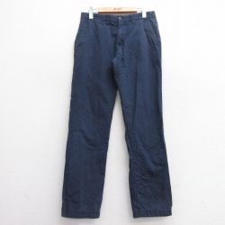 【50%OFF】W30★古着 トミーヒルフィガー TOMMY HILFIGER ブランド パンツ メンズ ワンポイントロゴ コットン 紺 ネイビー 25mar13 中古 ボトムス ロング