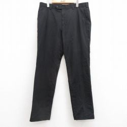 W35★古着 ブルックスブラザーズ BROOKS BROTHERS ブランド スラックス パンツ メンズ コットン 黒 ブラック 25mar14 中古 ボトムス ロング