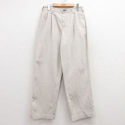 W31★古着 トミーヒルフィガー TOMMY HILFIGER ブランド チノ パンツ チノパン メンズ ワンポイントロゴ コットン ベージュ カーキ 25mar14 中古 ボトムス ロング