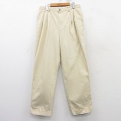 W33★古着 バナナリパブリック BANANA REPUBLIC パンツ メンズ コットン ベージュ カーキ 25mar14 中古 ボトムス ロング