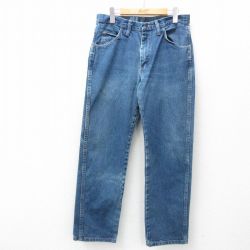 W31★古着 ラスラー ジーンズ メンズ コットン 紺 ネイビー デニム 25mar14 中古 ボトムス ジーパン Gパン ロング パンツ