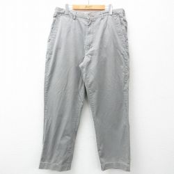 W35★古着 ラルフローレン Ralph Lauren ブランド チノ パンツ チノパン メンズ 90年代 90s コットン グレー 25mar14 中古 ボトムス ロング