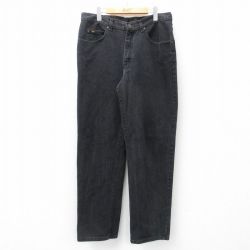 W36★古着 リー Lee ジーンズ メンズ コットン 黒 ブラック デニム 【spe】 25mar14 中古 ボトムス ジーパン Gパン ロング パンツ