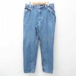 W33★古着 ランズエンド ジーンズ メンズ 紺 ネイビー デニム 25mar15 中古 ボトムス ジーパン Gパン ロング パンツ