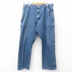 W35★古着 ラングラー Wrangler ペインター パンツ メンズ 紺 ネイビー デニム 25mar15 中古 ボトムス ロング