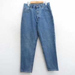 【20%OFF】W32★古着 ジーンズ メンズ コットン 紺 ネイビー デニム 25mar17 中古 ボトムス ジーパン Gパン ロング パンツ