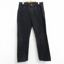 W34★古着 ラスラー ジーンズ メンズ コットン 黒 ブラック デニム 25mar17 中古 ボトムス ジーパン Gパン ロング パンツ